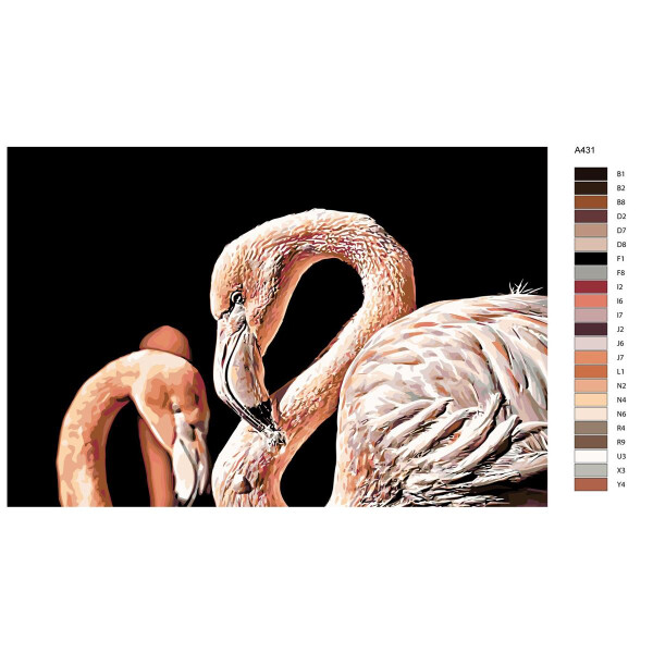 Pintura por números "Cisnes rosa", 40x60cm, a431