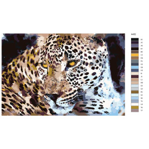 Pintura por números "Leopardo", 40x60cm,...