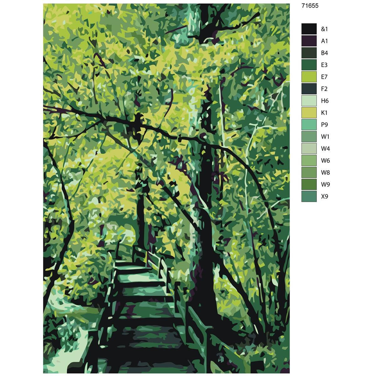 Paint by Numbers "Forest bridge", 40x60cm,...