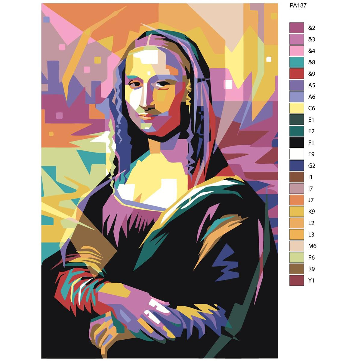 Malen nach Zahlen "Mona Lisa farbig", 40x60cm,...