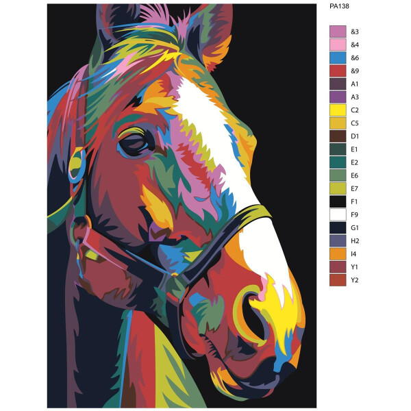 Peinture par numéros "couleur cheval", 40x60cm, pa138