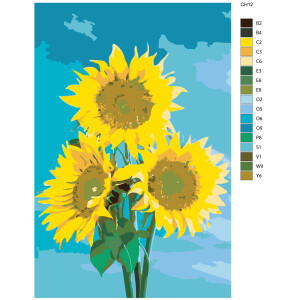 Paint by Numbers "Sunflower", 40x60cm, KTMK-CH12