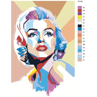 Schilderij op nummer "Marilyn Monroe", 40x60cm, pa166