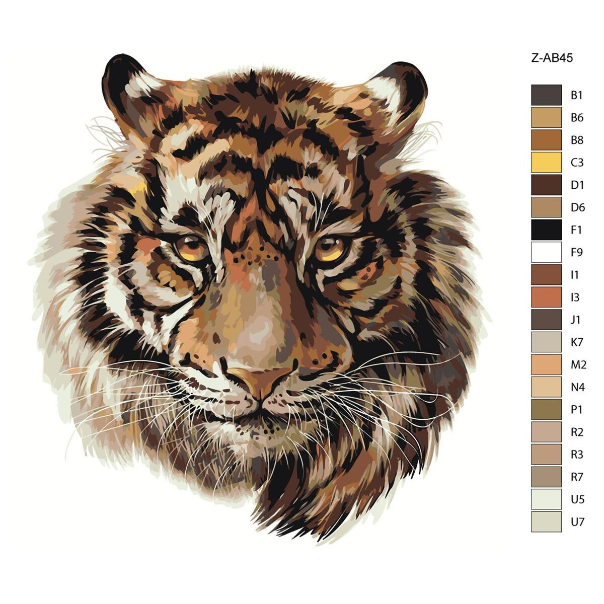Pittura dai numeri "Ritratto di tigre",...
