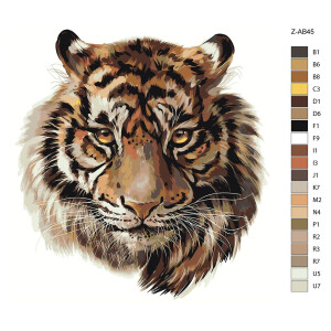 Malen nach Zahlen "Tiger Portrait", 40x40cm,...