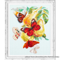 Auslauf Magic Needle Kreuzstich Set "Schmetterlinge und Birnen", Zahlmuster, 21 x 27cm