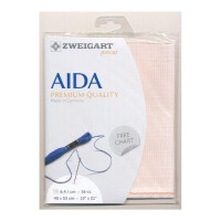 AIDA Zweigart Precute 16 ct. Aida 3251 цвет 4110 розовый, счетная ткань для вышивания крестиком 48x53см