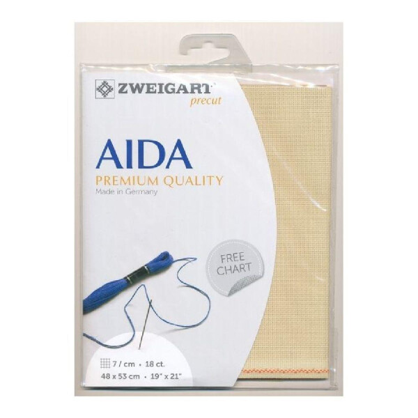 AIDA Zweigart Precute 18 ct. Fein-Aida 3793 color 13 sand, fabric for cross stitch 48x53cm