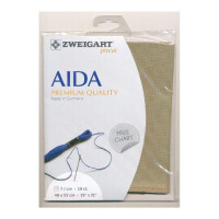 AIDA Zweigart Precute 18 ct. мелкая Aida 3793 цвет 300 темно-бежевый, счетная ткань для вышивания крестиком 48x53см