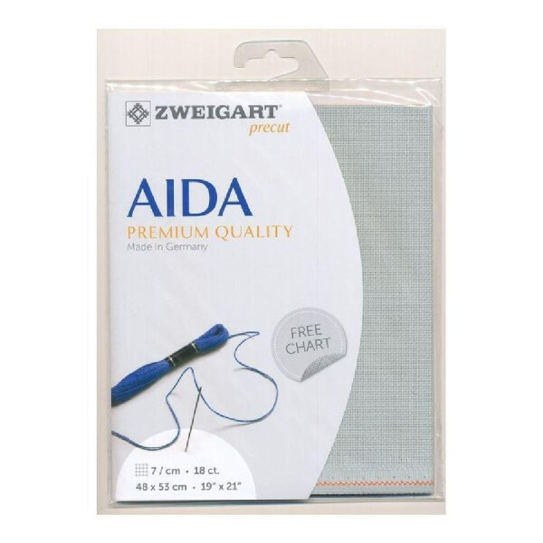 AIDA Zweigart Precute 18 ct. мелкая Aida 3793 цвет 718 серый, счетная ткань для вышивания крестиком 48x53см