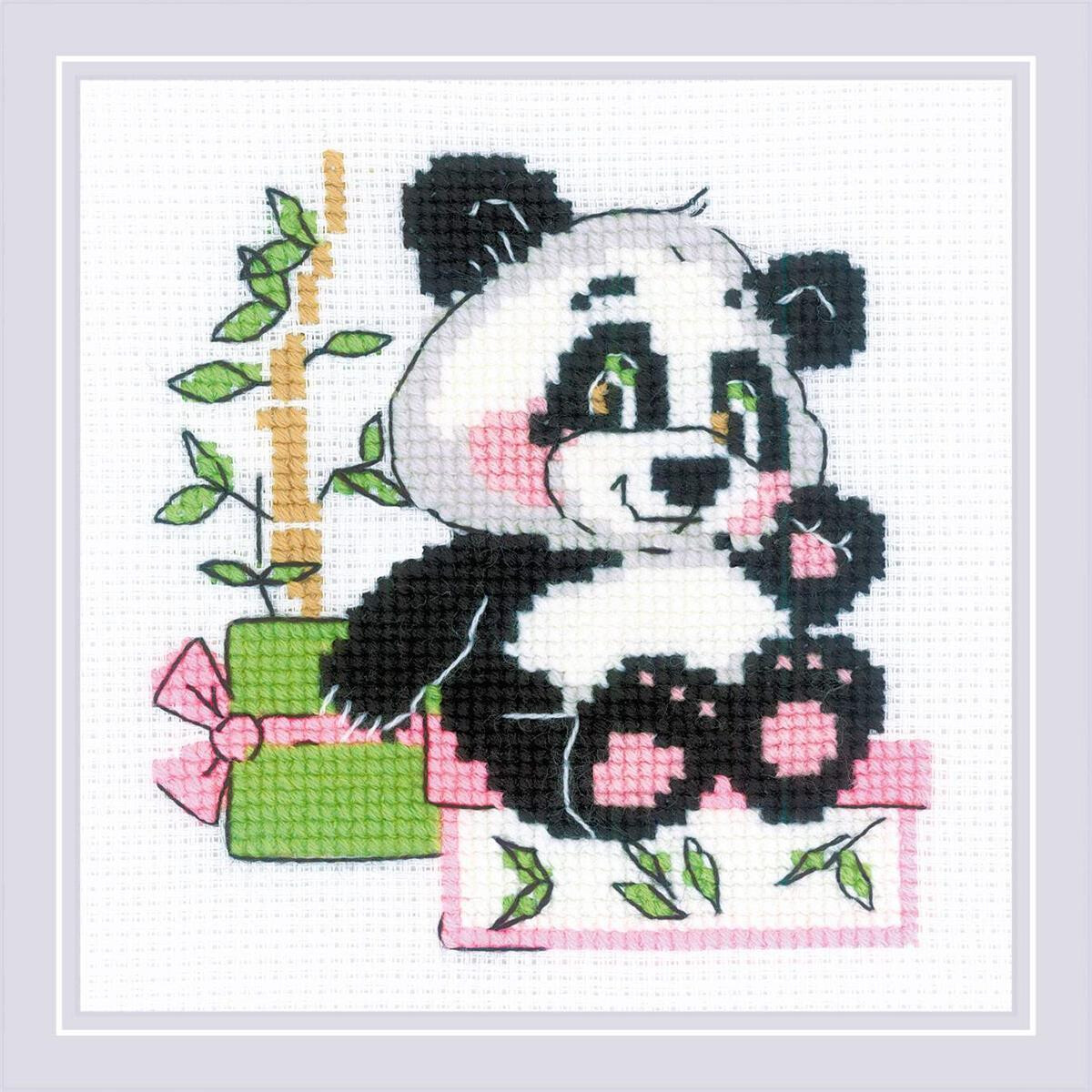 Riolis Kruissteekset "Panda Gift", telpatroon