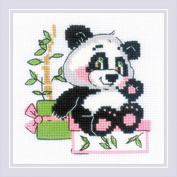 Riolis Set punto croce "Panda Gift", schema di conteggio