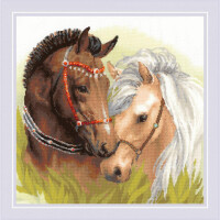 Набор для вышивания крестом Риолис "Пара лошадей", счетная схема