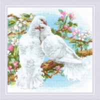 Набор для вышивания крестом Риолис "Белые голуби", счетная схема