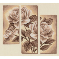 Panna kruissteek set "Drieluik met rozen", 29.5x27cm, telpatroon