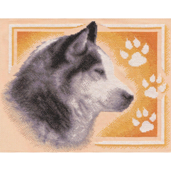 Panna counted cross stitch kit  "Siberian Husky", 32x26cm, DIY