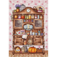 Panna counted cross stitch kit  "Shelving with owls", 23x32cm, DIY