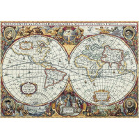 Set di punti croce Panna "Mappa del mondo", 63,5x44,5cm, schema di conteggio