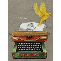 Panna counted cross stitch kit  "Living History. Typewriter", 25,5x32.5cm, DIY