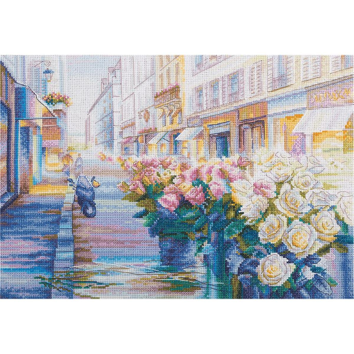 Panna kruissteek set "Blooming Paris", 31x22cm,...