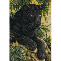 Panna kruissteek set "Zwart jungle fluweel", 25,5x37,5cm, telpatroon