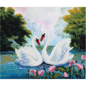 Panna stamped beads stitching kit  "Swans on a...
