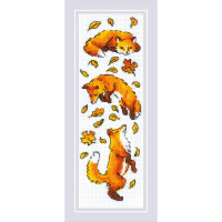 Набор для вышивания крестом Риолис "Лисы в листьях", счетная схема