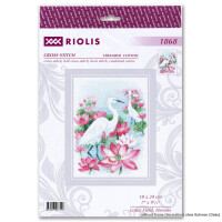 Riolis Set di punti croce "Campo di loto". Heron", modello di pagamento, 18x24cm