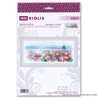 Riolis Counted cross stitch kit Lotus Field. Pagoda on the Water 55x24cm, DIY