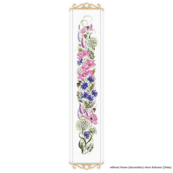 Riolis Set punto croce "Assortimento di fiori", modello numerato, 19x90cm