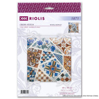 Riolis Juego de punto de cruz "Mosaico de almohadas", dibujo numerado, 40x40cm