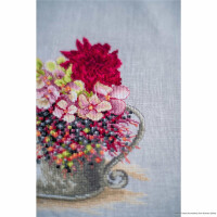 Lanarte cross stitch kit "Pink blush bouquet", counted, DIY