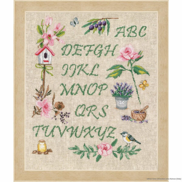 Vervaco cross stitch kit "Garden alphabet", counted, DIY