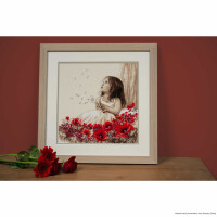 Vervaco cross stitch kit "Girl in a poppy field", counted, DIY