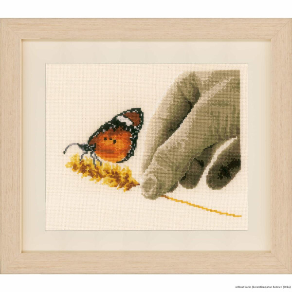 Vervaco cross stitch kit "Hand & butterfly", counted, DIY