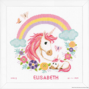 Vervaco cross stitch kit "Mother and baby unicorn", counted, DIY