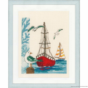 Vervaco cross stitch kit "Sailboat", counted, DIY