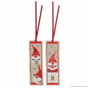 Vervaco Bookmark cross stitch kit "Christmas gnomes...