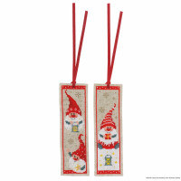 Vervaco Bookmark cross stitch kit "Christmas gnomes set of 2", counted, DIY