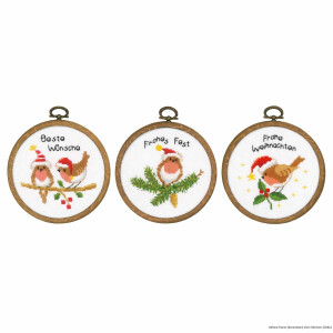 Vervaco Miniature cross stitch kit "Christmas birds...