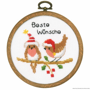 Vervaco Миниатюры Набор для вышивания крестом "Рождественские птицы комплект из 3", счетная схема