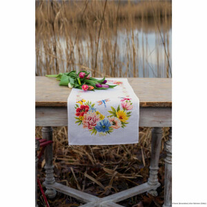 Vervaco table runner cross stitch kit "Colourful...