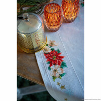 Vervaco Tafelkleed kruissteek set "Kerstster", telpatroon