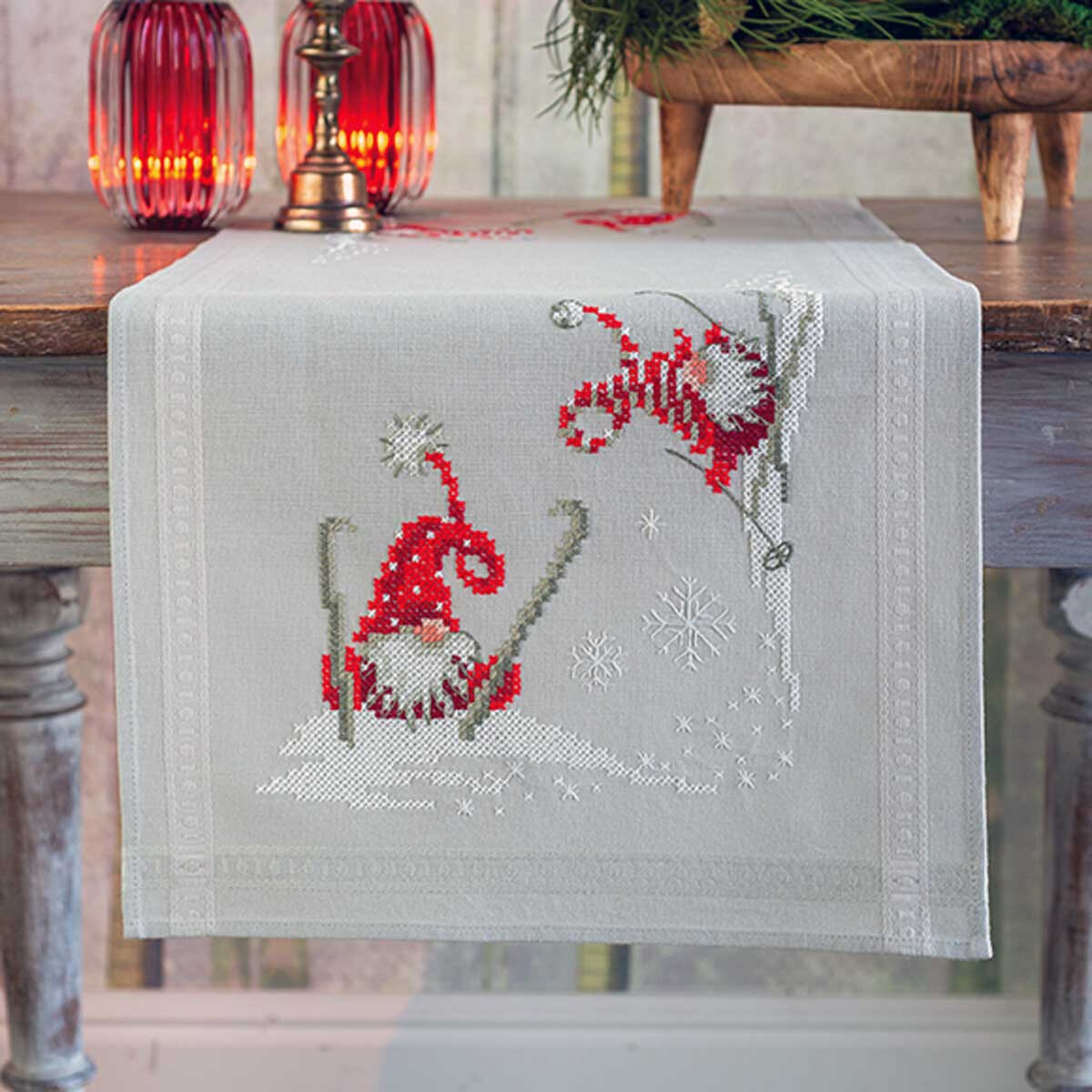 Vervaco table runner cross stitch kit "Christmas...