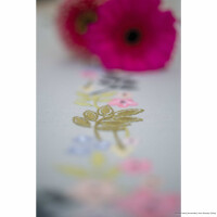 Vervaco bedruckte Tischdecke Plattstichset "Blumen und Blätter", Bild vorgezeichnet