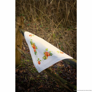 Vervaco tablecloth cross stitch kit "Pumpkins",...