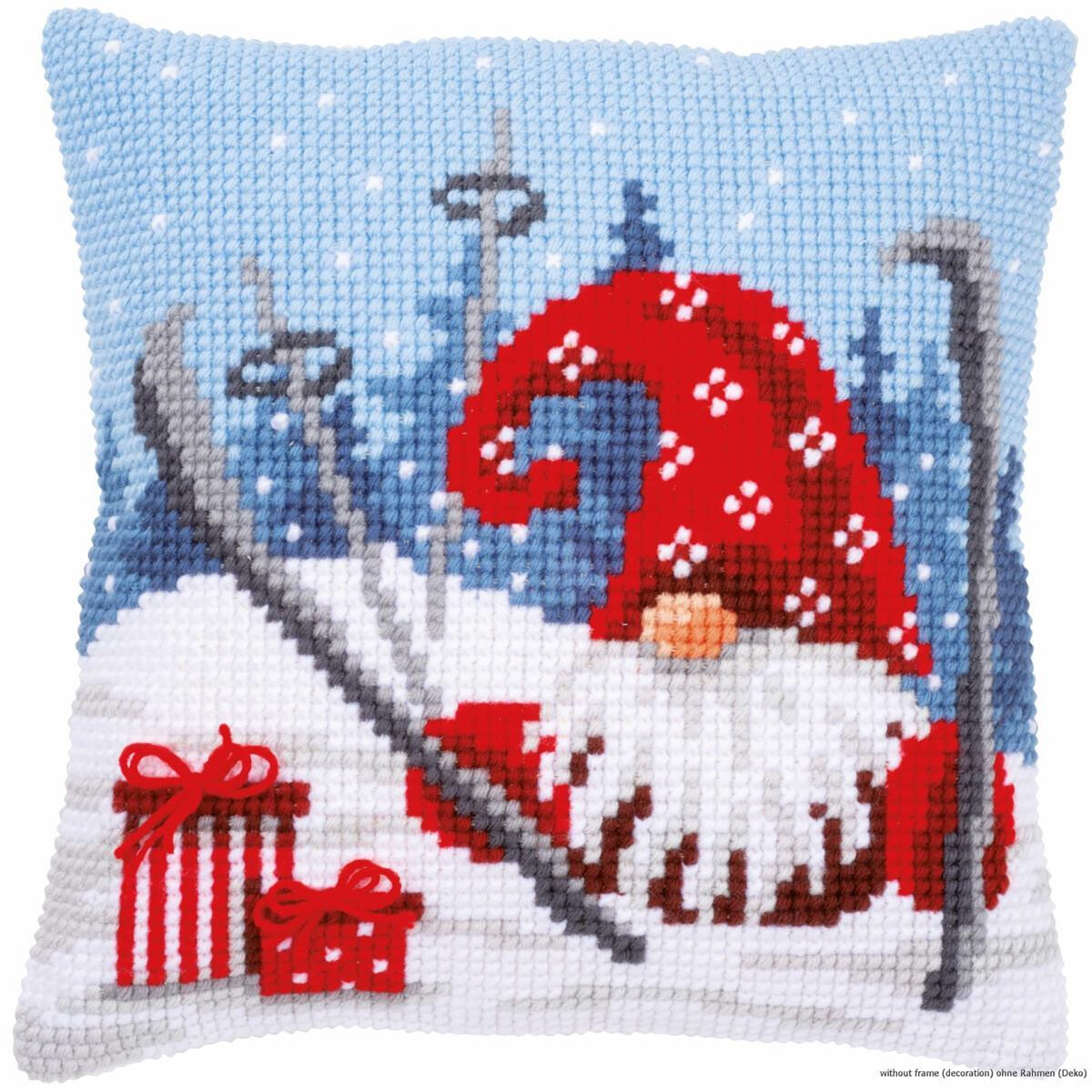 Vervaco cross stitch kit cushion "Christmas gnome...