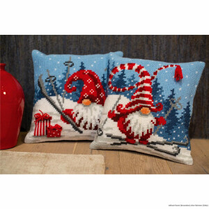 Vervaco cross stitch kit cushion "Christmas gnome...