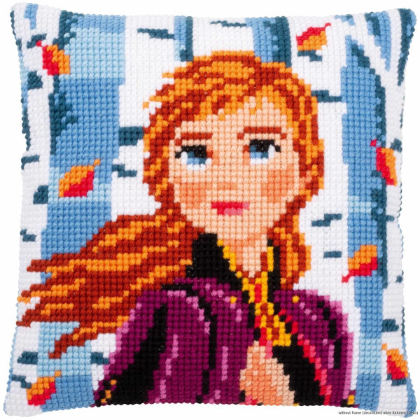 Подушка для вышивания крестом Vervaco "Disney Frozen 2 Anna", рисунок предварительно нарисован