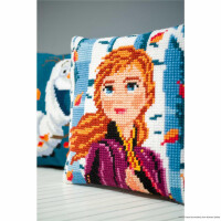Подушка для вышивания крестом Vervaco "Disney Frozen 2 Anna", рисунок предварительно нарисован